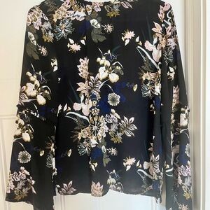 Violet & Claire Black Floral Blouse